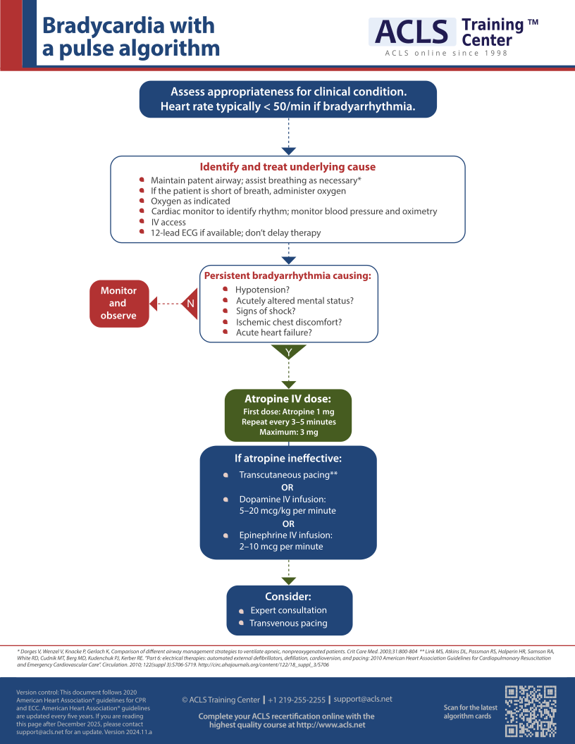 Bradycardia ACLS algorithm